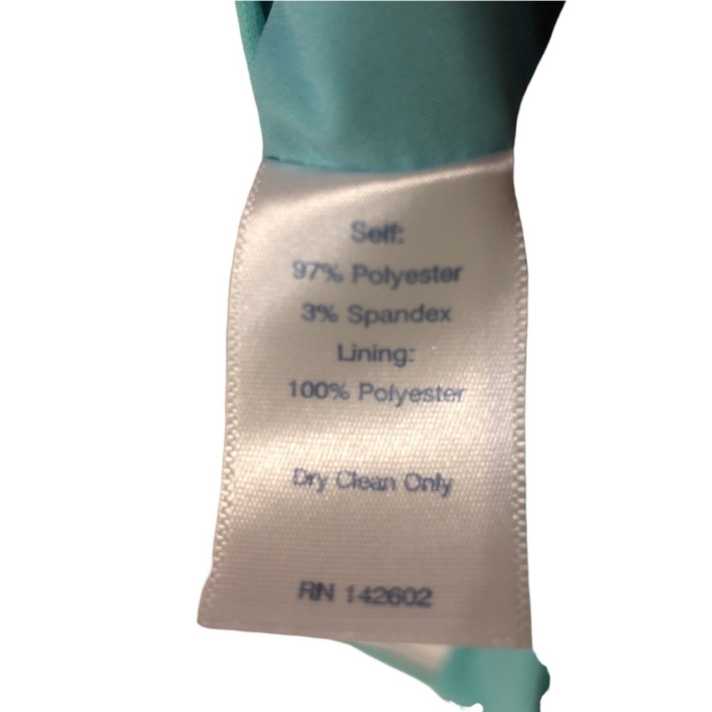 Cowl Neck Shift Dress Sail to Sable Turquoise Slvls. Button Back 60's Vibes L - Picture 7 of 7